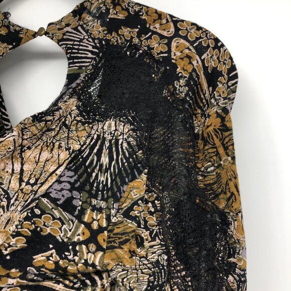 Free People Sepia Toned New World Jersey Nouveau flowy cross front Top size S - Picture 13 of 16